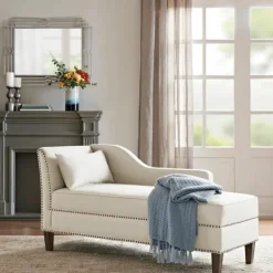 Sofas & Loveseats-Kirkland's Home Natural Brett Accent Chaise Lounge Tan