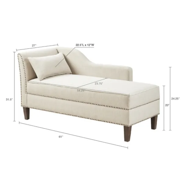 Sofas & Loveseats-Kirkland's Home Natural Brett Accent Chaise Lounge Tan
