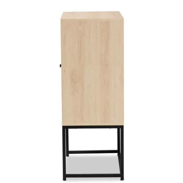 Cabinets & Sideboards-Kirkland's Home Natural Cane And Wood 2-Door Cabinet