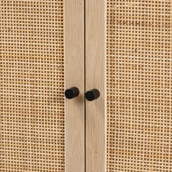 Cabinets & Sideboards-Kirkland's Home Natural Cane And Wood 2-Door Cabinet