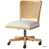 Office Furniture-Kirkland's Home Natural Cane Back Linen Office Chair