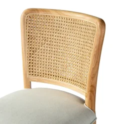 Office Furniture-Kirkland's Home Natural Cane Back Linen Office Chair