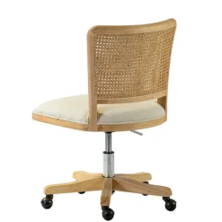 Office Furniture-Kirkland's Home Natural Cane Back Suede Office Chair