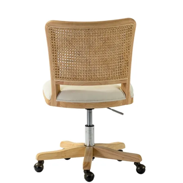 Office Furniture-Kirkland's Home Natural Cane Back Suede Office Chair