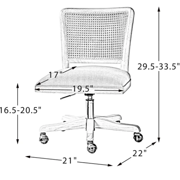 Office Furniture-Kirkland's Home Natural Cane Back Suede Office Chair