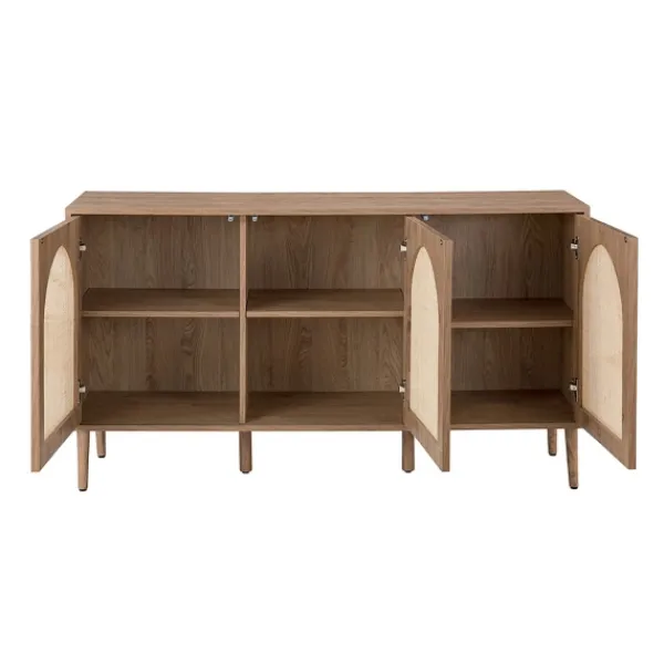 Cabinets & Sideboards-Kirkland's Home Natural Cane Wood Arched Sideboard Cabinet