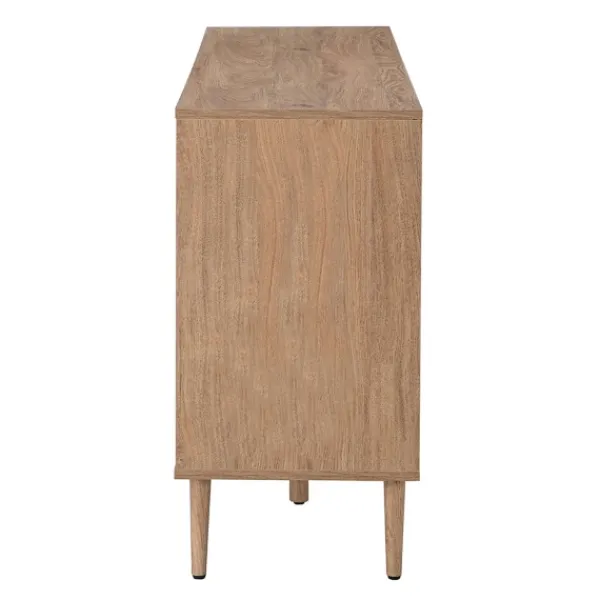 Cabinets & Sideboards-Kirkland's Home Natural Cane Wood Arched Sideboard Cabinet