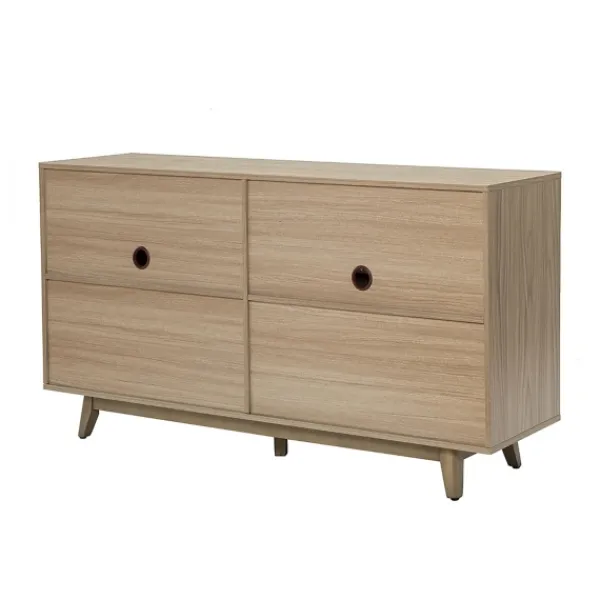 Cabinets & Sideboards-Kirkland's Home Natural Cane Wood Storage Media Cabinet Tan