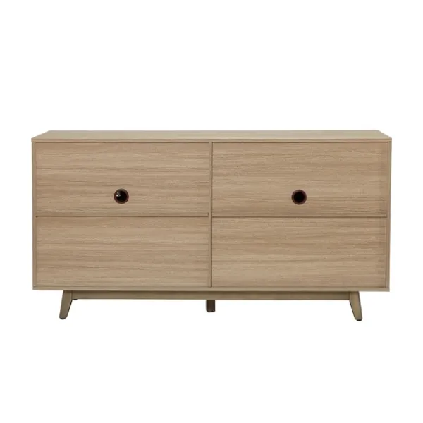 Cabinets & Sideboards-Kirkland's Home Natural Cane Wood Storage Media Cabinet Tan