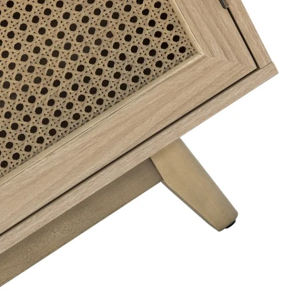 Cabinets & Sideboards-Kirkland's Home Natural Cane Wood Storage Media Cabinet Tan
