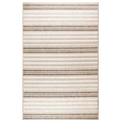 Outdoor Rugs-Kirkland's Home Natural Canva Striped Outdoor Area Rug, 4X7 Tan