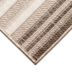 Outdoor Rugs-Kirkland's Home Natural Canva Striped Outdoor Runner Tan