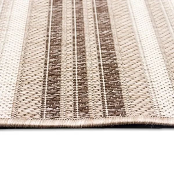 Outdoor Rugs-Kirkland's Home Natural Canva Striped Outdoor Runner Tan