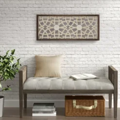 Wall Plaques-Kirkland's Home Natural Carved Damask Wooden Wall Plaque Tan