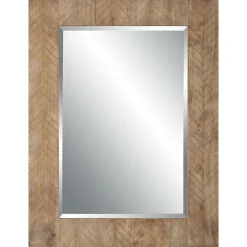 Decorative Mirrors-Kirkland's Home Natural Chevron Wood Wall Mirror
