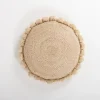 Pillows-Kirkland's Home Natural Cleo Jute Pom Pom Pillow Tan