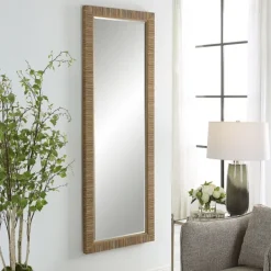 Decorative Mirrors-Kirkland's Home Natural Coastal Full-Length Wall Mirror