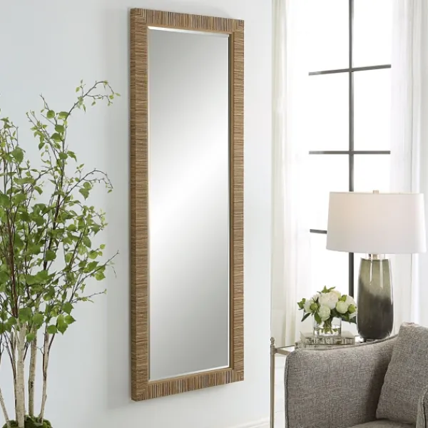 Decorative Mirrors-Kirkland's Home Natural Coastal Full-Length Wall Mirror