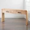 Console Tables-Kirkland's Home Natural Curved Edge Console Table Tan