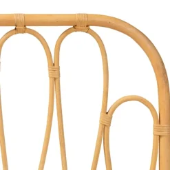 Beds & Headboards-Kirkland's Home Natural Curved Rat Wall Mounted Queen Headboard Tan