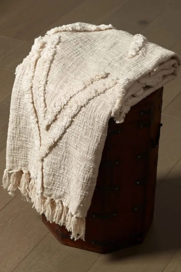 Blankets & Throws-Kirkland's Home Natural Diamond Cotton Blanket Ivory