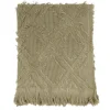 Blankets & Throws-Kirkland's Home Natural Diamond Pattern Throw Blanket Tan