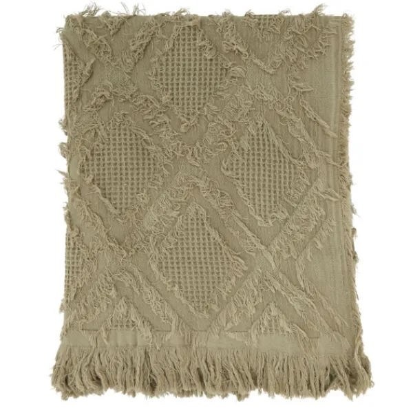 Blankets & Throws-Kirkland's Home Natural Diamond Pattern Throw Blanket Tan