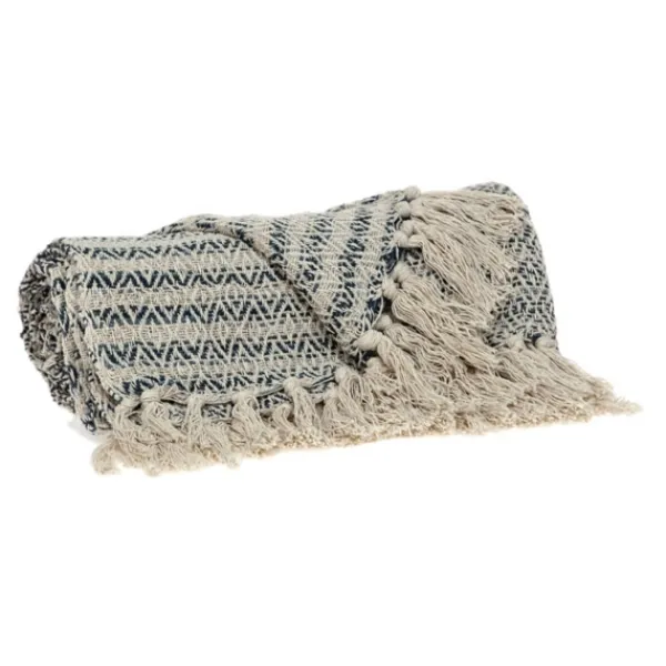 Blankets & Throws-Kirkland's Home Natural Diamond Wool Handloomed Tassel Throw Ivory/Gray/Tan