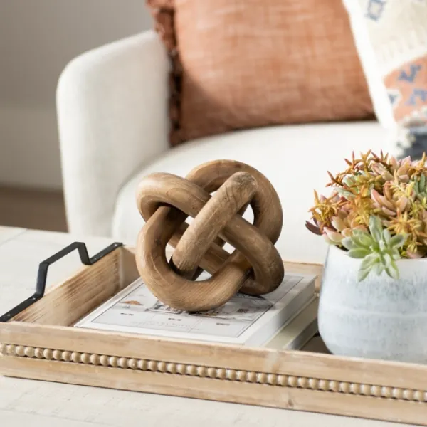Statues & Figurines-Kirkland's Home Natural Distressed Wooden Knot Sculpture Tan