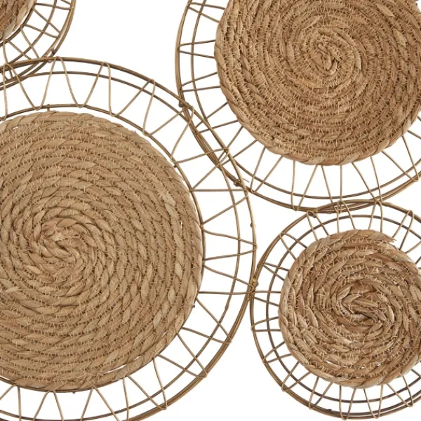 Wall Plaques-Kirkland's Home Natural Dried Bohemian Plates Wall Plaque Tan