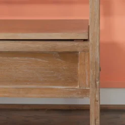 Benches & Ottomans-Kirkland's Home Natural Driftwood Fretwork Back Storage Bench Brown