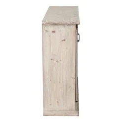 Entryway Furniture-Kirkland's Home Natural Farmhouse Sliding Door Cabinet Gray