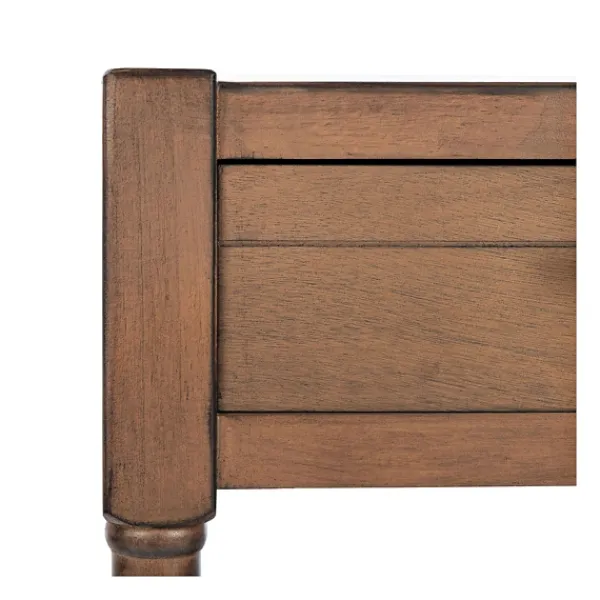 Accent & End Tables-Kirkland's Home Natural Geometric Industrial Pull Accent Table Brown