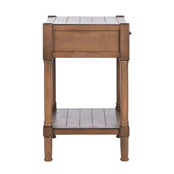 Accent & End Tables-Kirkland's Home Natural Geometric Industrial Pull Accent Table Brown