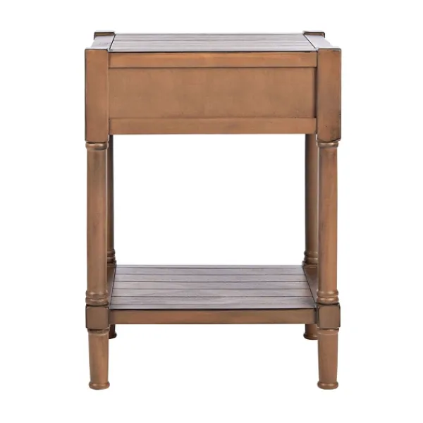 Accent & End Tables-Kirkland's Home Natural Geometric Industrial Pull Accent Table Brown