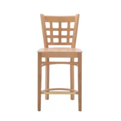 Bar Stools & Counter Height Stools-Kirkland's Home Natural Grid Back Wood Counter Stools, Set Of 2 Tan