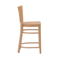 Bar Stools & Counter Height Stools-Kirkland's Home Natural Grid Back Wood Counter Stools, Set Of 2 Tan