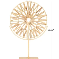 Statues & Figurines-Kirkland's Home Natural Hyacinth Sunburst Sculpture Tan