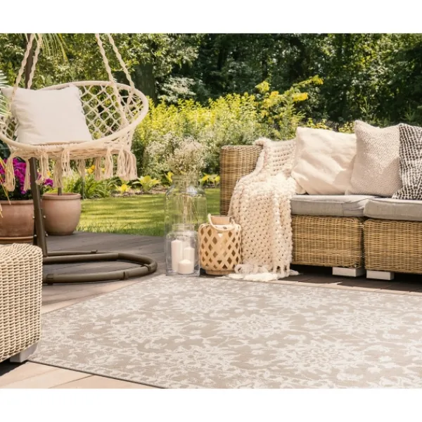Outdoor Rugs-Kirkland's Home Natural Ivy Indoor/Outdoor Area Rug, 6X9 Tan
