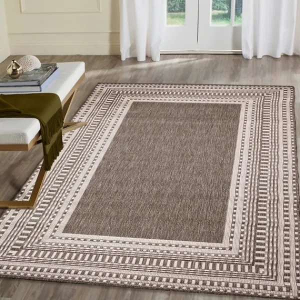 Outdoor Rugs-Kirkland's Home Natural Linear Macy Indoor/Outdoor Area Rug, 6X9 Brown