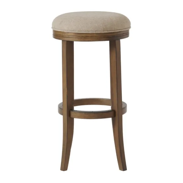 Bar Stools & Counter Height Stools-Kirkland's Home Natural Linen And Wood Bar Stools, Set Of 2 Tan