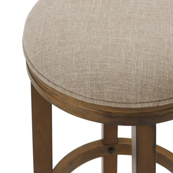 Bar Stools & Counter Height Stools-Kirkland's Home Natural Linen And Wood Bar Stools, Set Of 2 Tan