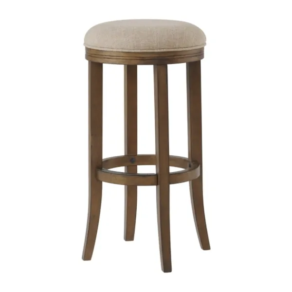 Bar Stools & Counter Height Stools-Kirkland's Home Natural Linen And Wood Bar Stools, Set Of 2 Tan