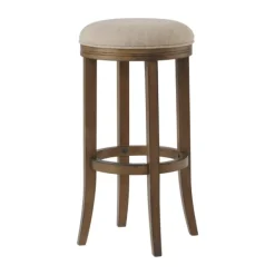 Bar Stools & Counter Height Stools-Kirkland's Home Natural Linen And Wood Bar Stool Tan