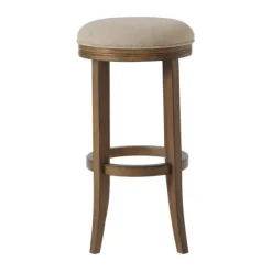 Bar Stools & Counter Height Stools-Kirkland's Home Natural Linen And Wood Bar Stool Tan