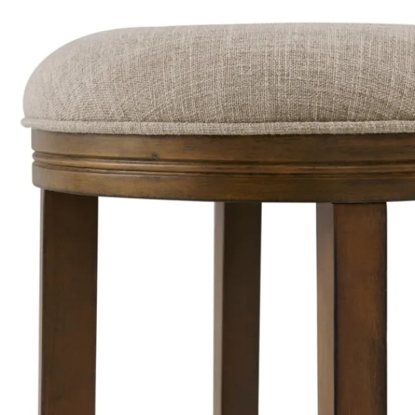 Bar Stools & Counter Height Stools-Kirkland's Home Natural Linen And Wood Bar Stool Tan