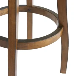 Bar Stools & Counter Height Stools-Kirkland's Home Natural Linen Barrel Base Swivel Bar Stool Tan
