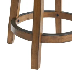 Bar Stools & Counter Height Stools-Kirkland's Home Natural Linen Barrel Base Swivel Counter Stool Set Tan