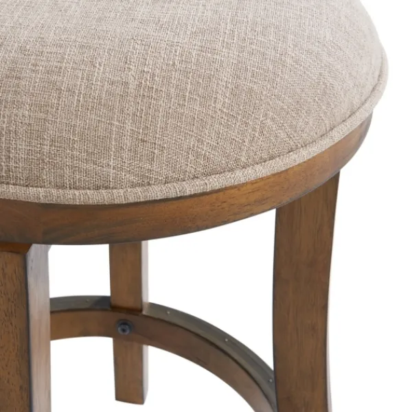 Bar Stools & Counter Height Stools-Kirkland's Home Natural Linen Barrel Base Swivel Counter Stool Set Tan