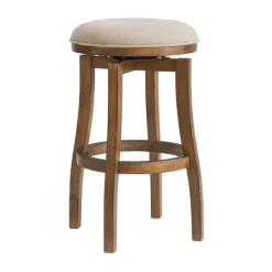 Bar Stools & Counter Height Stools-Kirkland's Home Natural Linen 2-Pc. Barrel Base Bar Stool Set Tan
